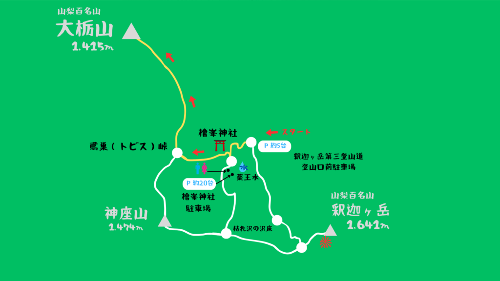 大栃山 登山地図