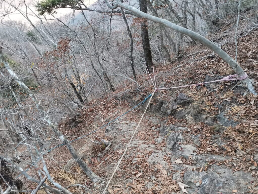 登山道 ロープ