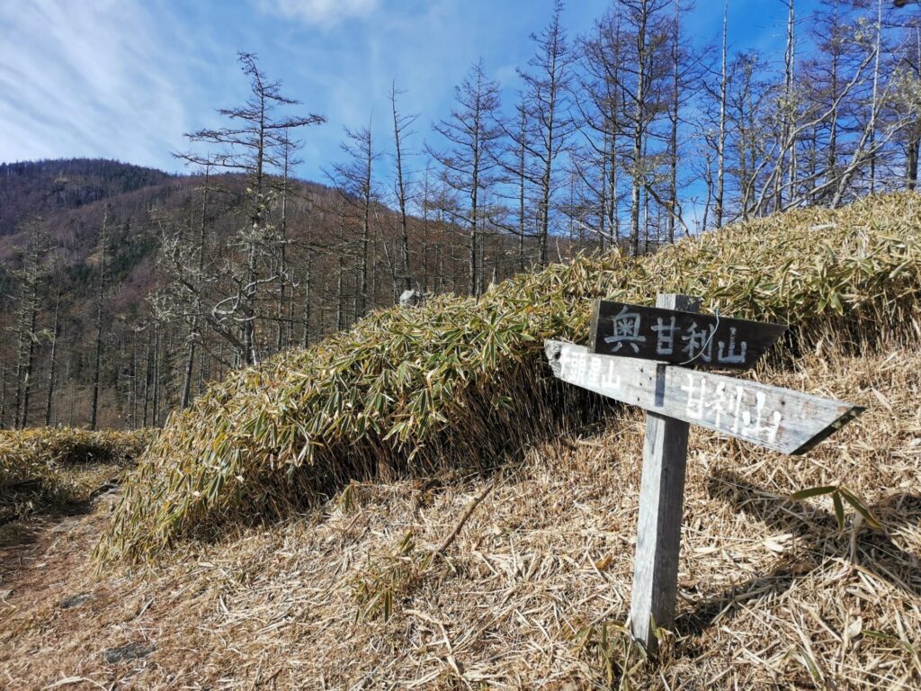 奥甘利山 道標