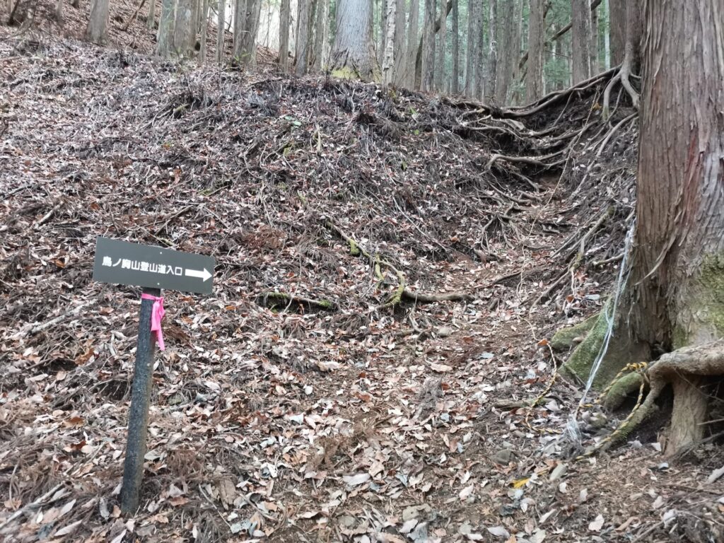 鳥ノ胸山登山道入口