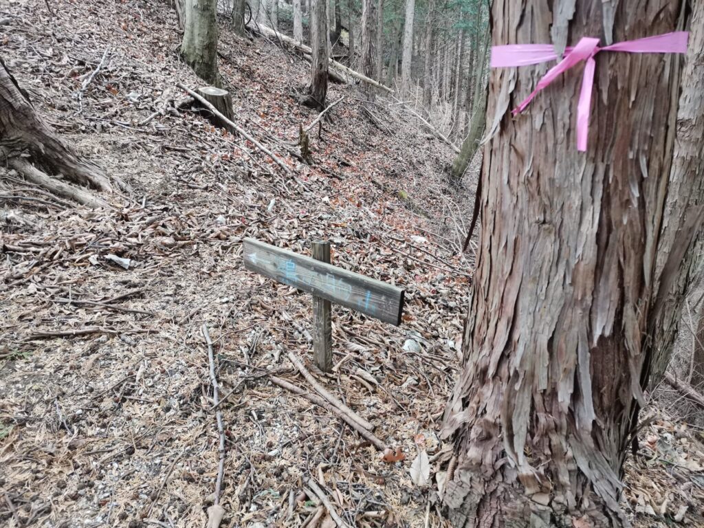 鳥ノ胸山 道標
