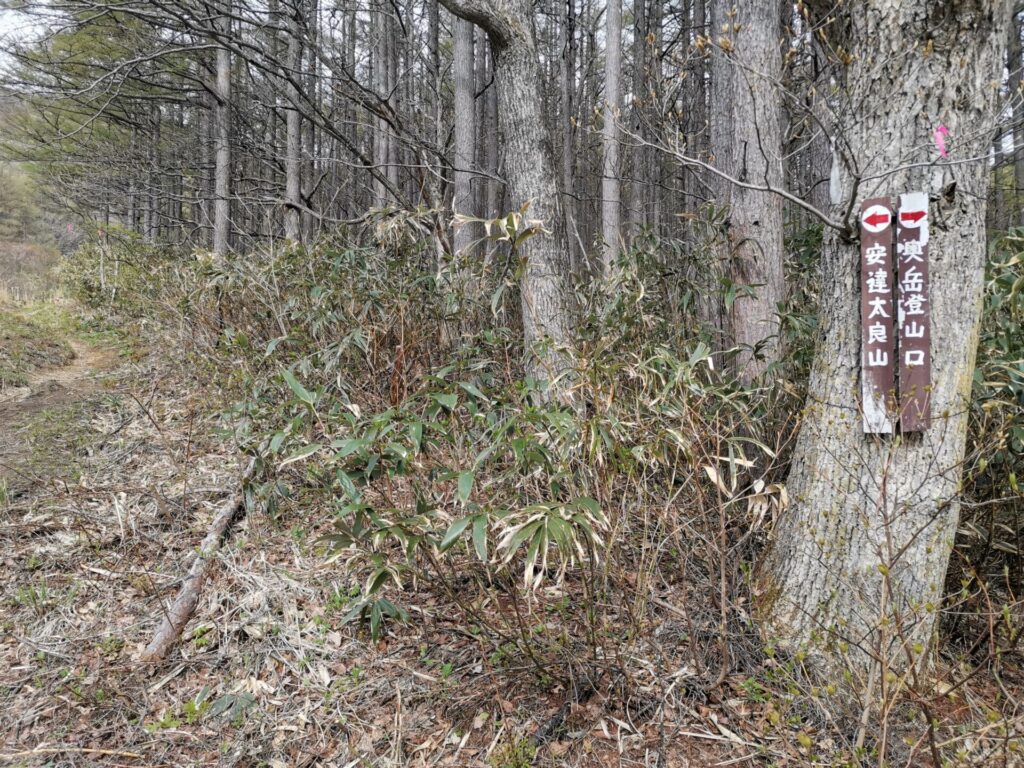 奥岳登山口 安達太良山 道標