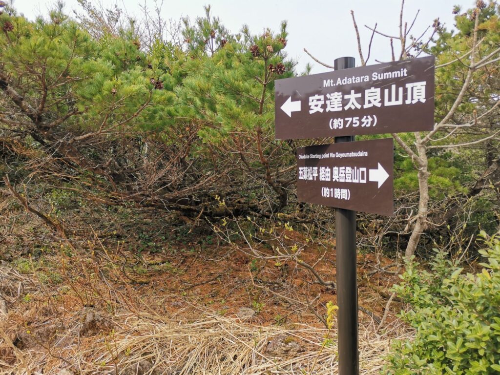 安達太良山 山頂 道標