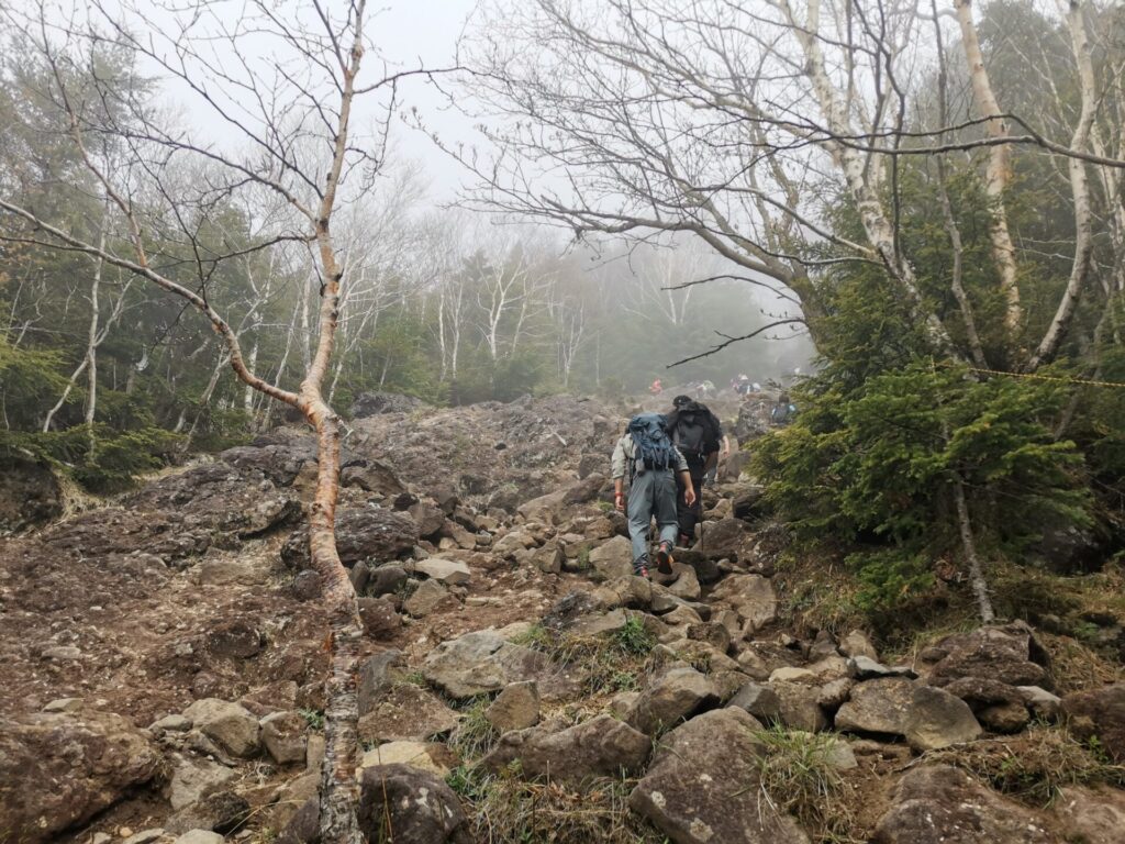 登山道 岩場