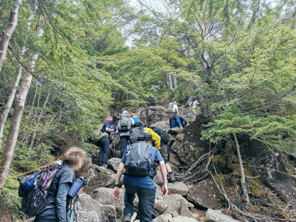 登山道 渋滞