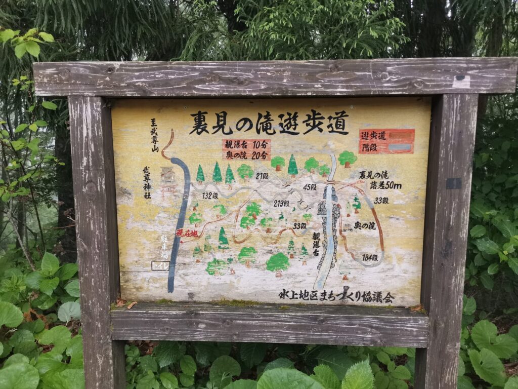 裏見の滝遊歩道 看板